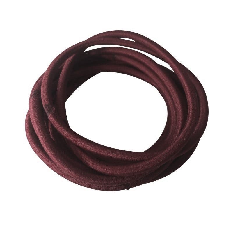 Snagless Elastics Hair Ties Hair Bands 4mm Thick,10 Pack - Maroon