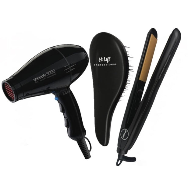 Speedy Ceramic Ionic 5000 Compact Dryer and Styling Iron with Bonus Detangle Brush