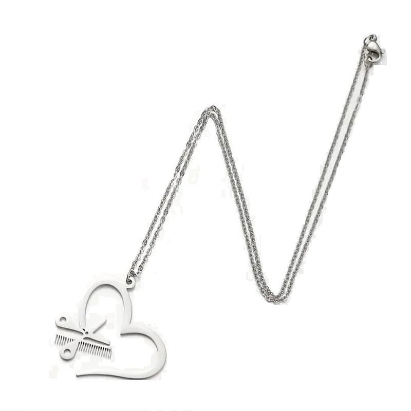 Stainless Steel Comb Scissors Necklaces For Hairdresser/ Hair Stylist/ Barber