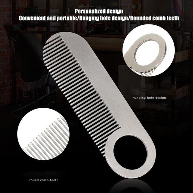 Stainless Steel Men Hair/ Beard/ Moustache Pocket Comb O