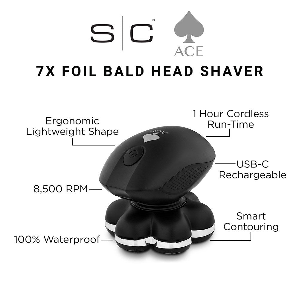 StyleCraft by Silver Bullet Ace 7x Foil Bald Head Shaver with USB-C Charging