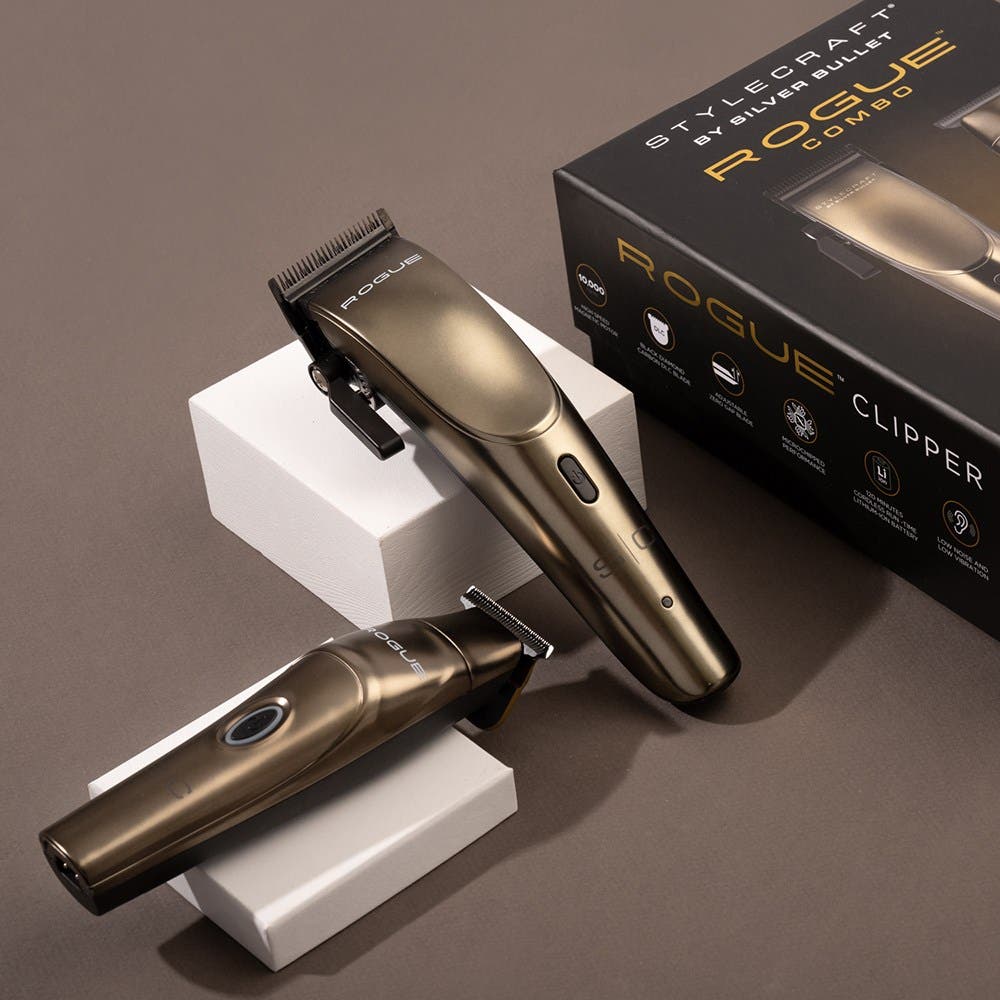 StyleCraft by Silver Bullet ROGUE - Cordless Modular Clipper and Trimmer, Brass 900921