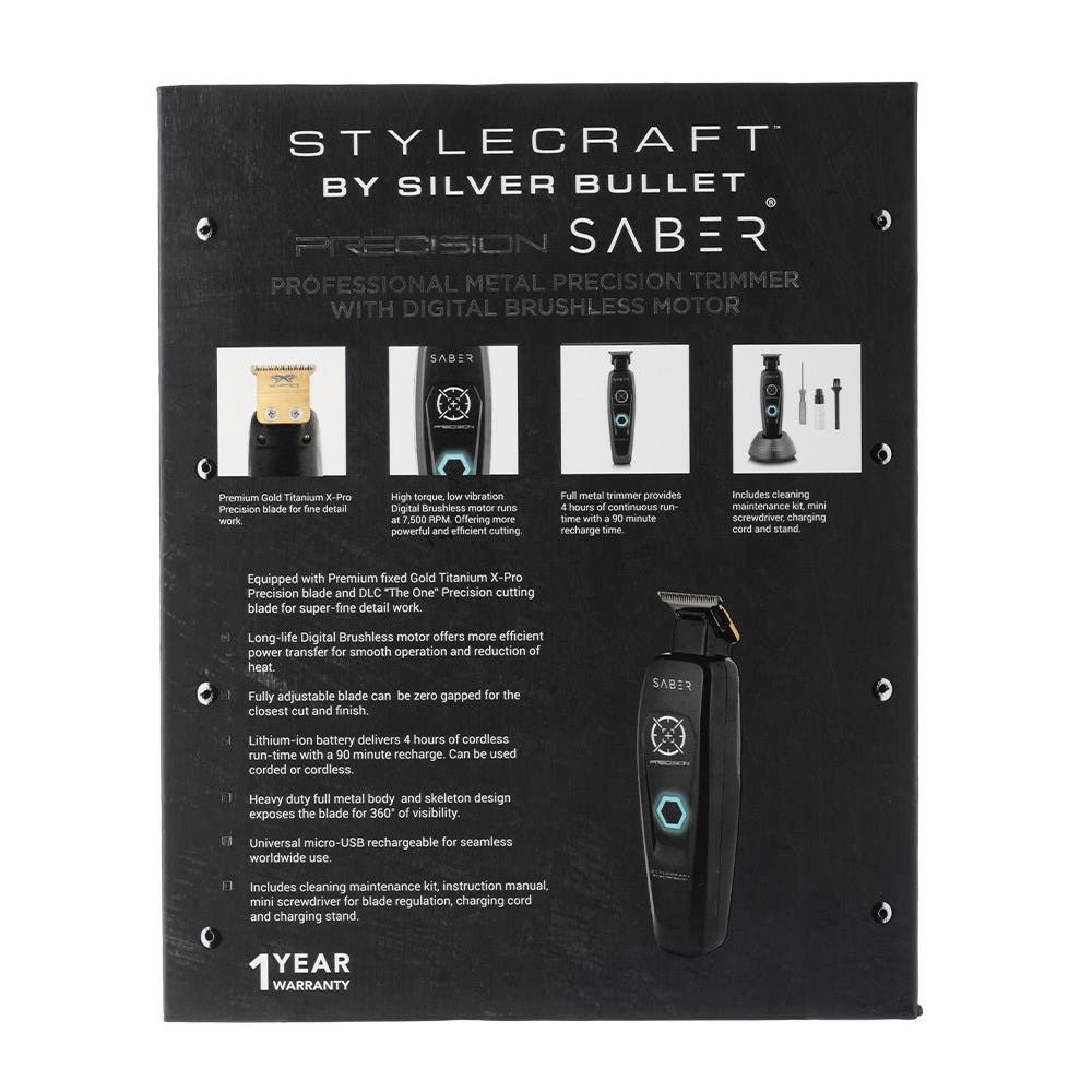 StyleCraft by Silver Bullet Saber Hair Trimmer - Black 900938