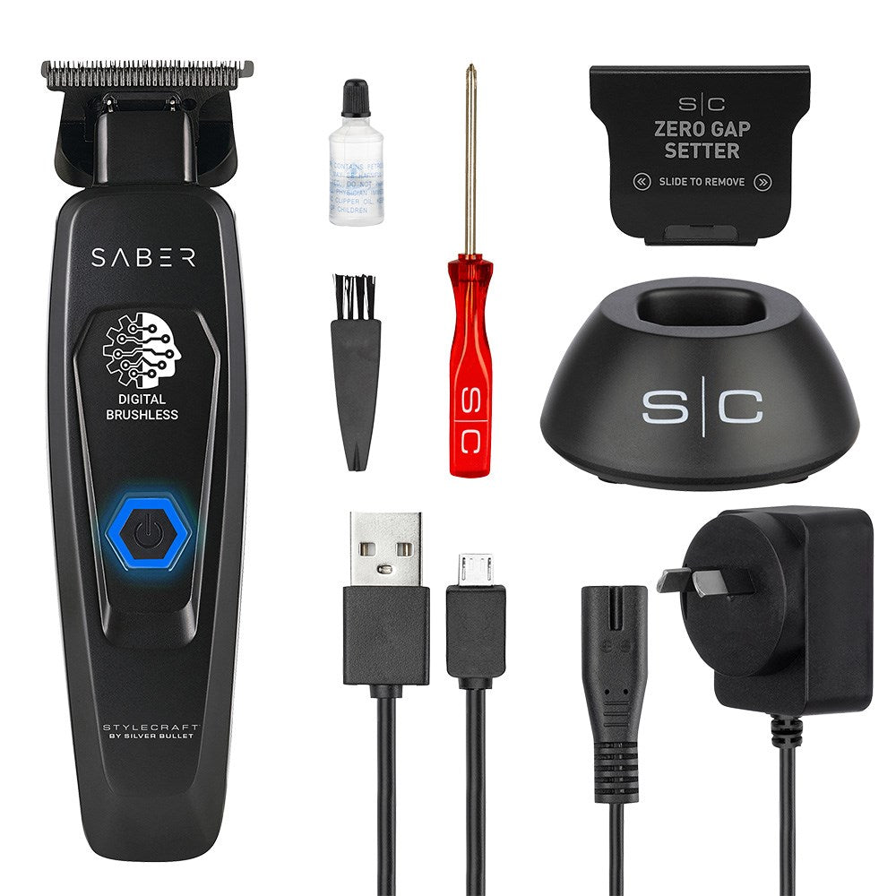 StyleCraft by Silver Bullet Saber Hair Trimmer Digital Brushless - Black 900948