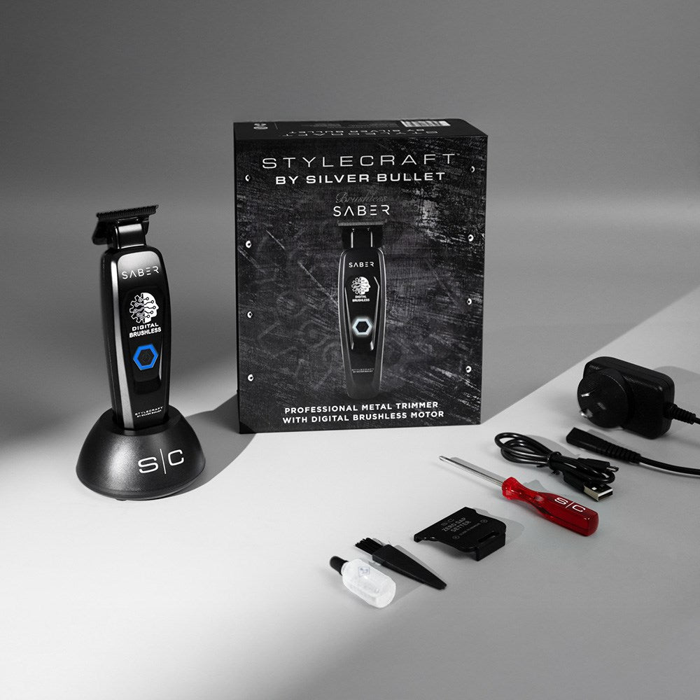 StyleCraft by Silver Bullet Saber Hair Trimmer Digital Brushless - Black 900948