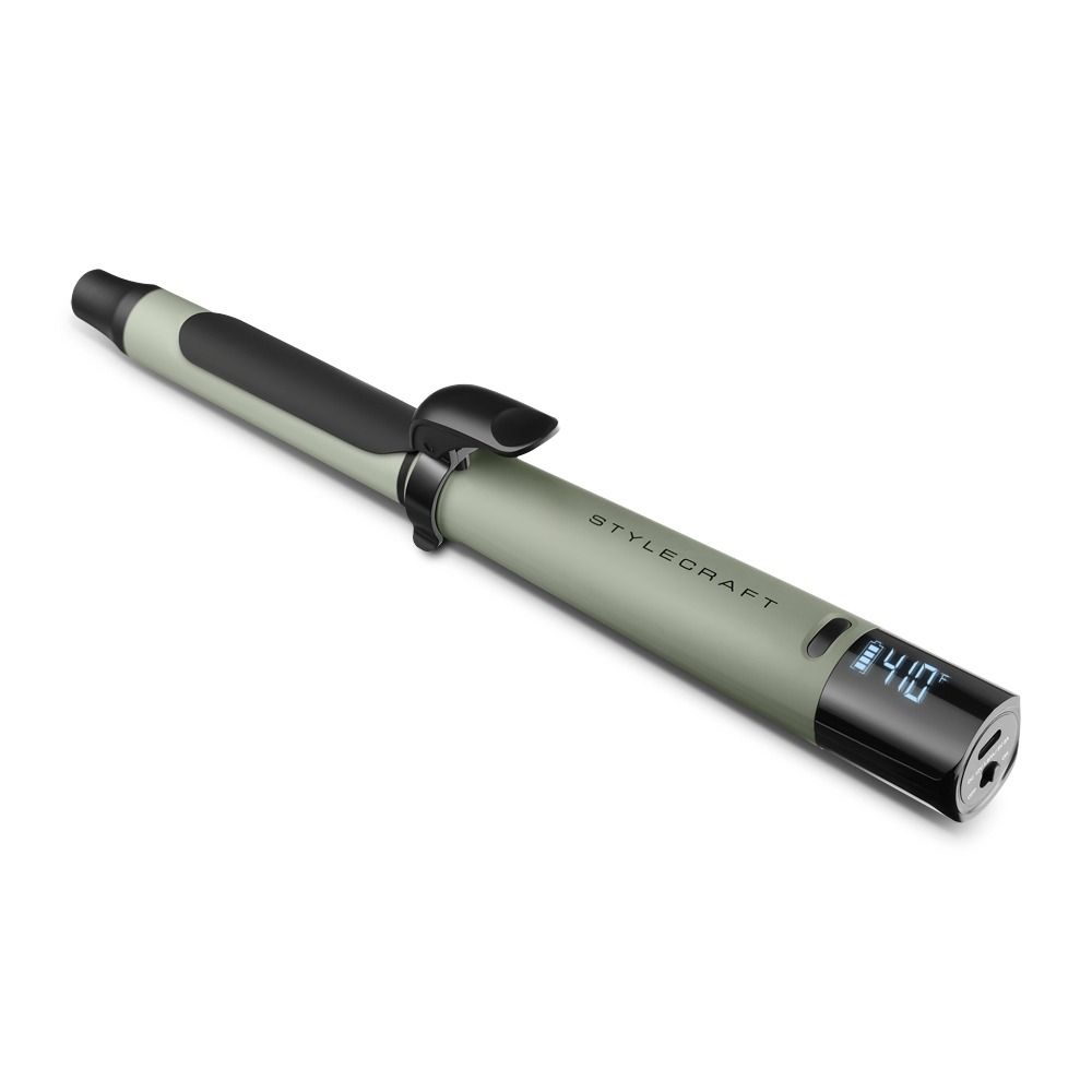 StyleCraft by Silver Bullet Sage Collection - Cordless Curling Iron & Wand with Detachable Clamp