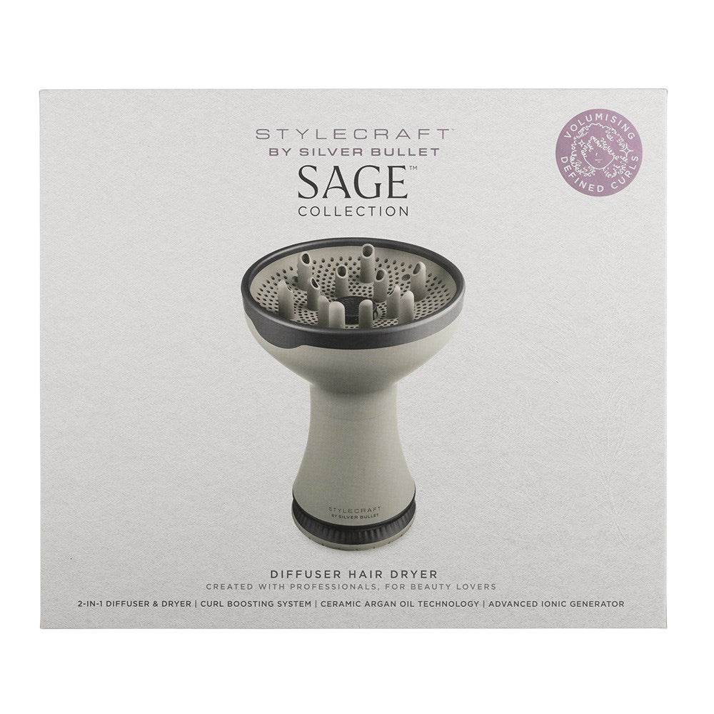 StyleCraft by Silver Bullet Sage Collection - Diffuser Hair Dryer