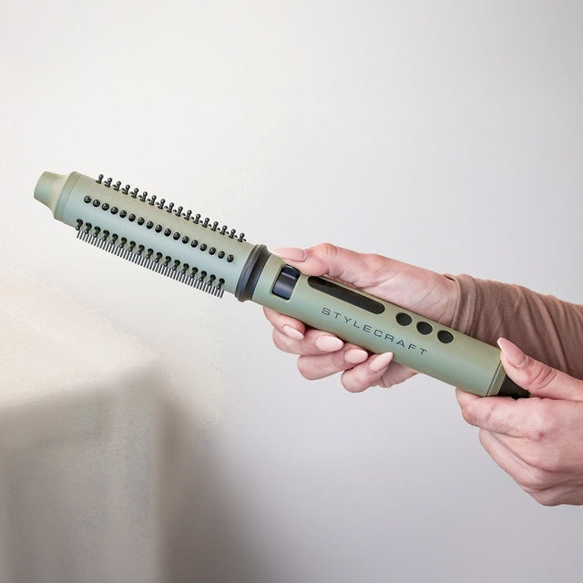 StyleCraft by Silver Bullet Sage Collection - Retractable Styling Brush & Curling Iron