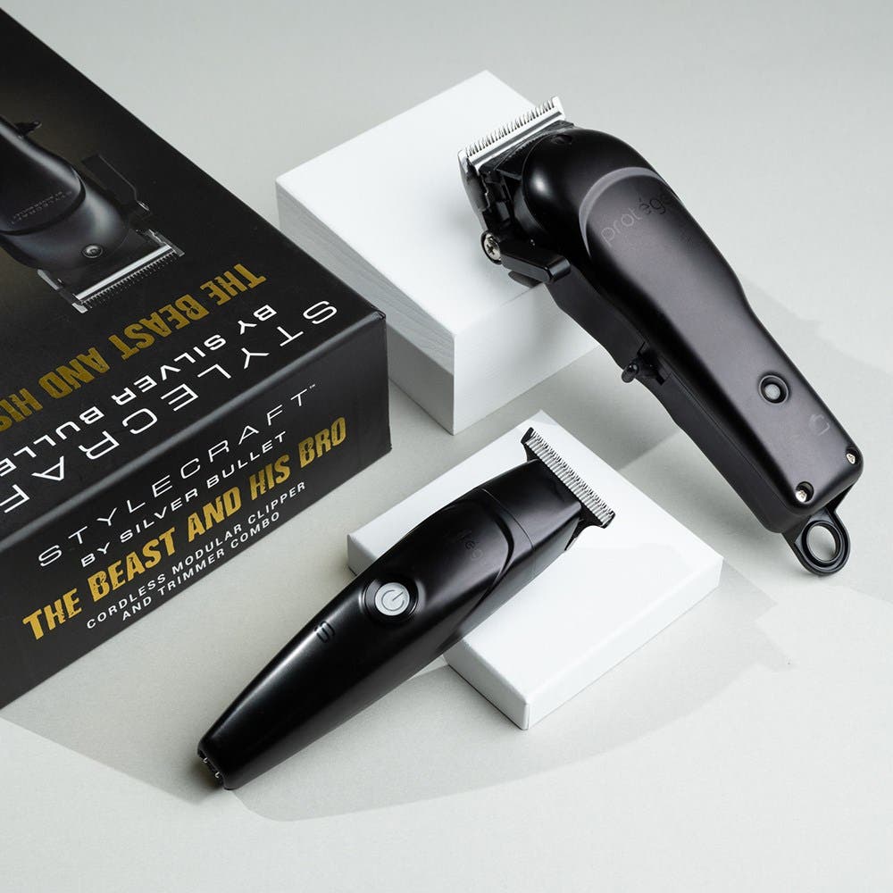 StyleCraft by Silver Bullet The Beast and His Bro - Cordless Modular Clipper and Trimmer, Black