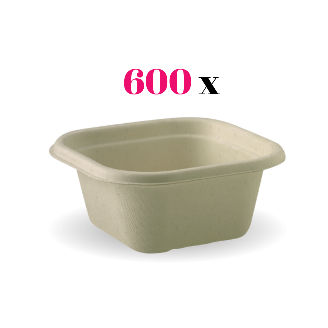 Sugarcane Disposable Colour Bowl 480mL * Choose pack: 50 or 600 pieces