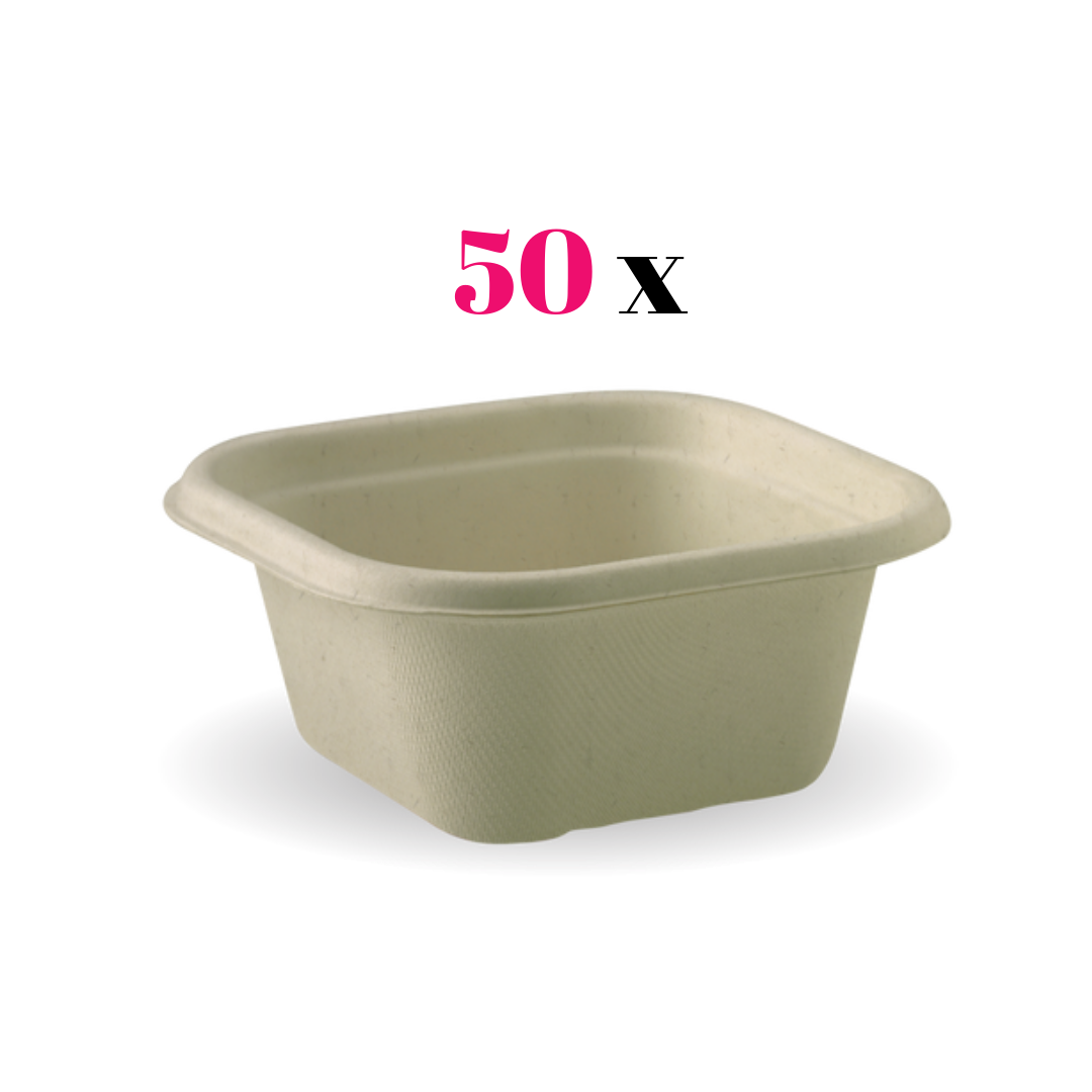 Sugarcane Disposable Colour Bowl 480mL * Choose pack: 50 or 600 pieces