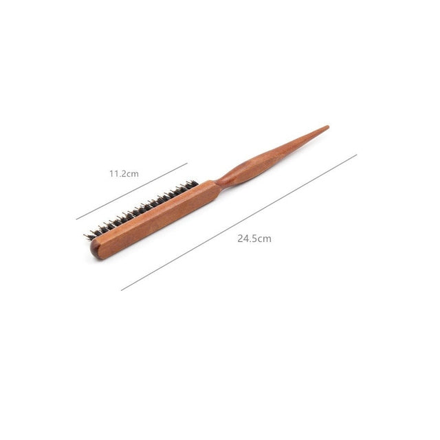 Sydney Salon Supplies Wooden Teasing Hair Brush 24cm - Boar and Nylon Bristles