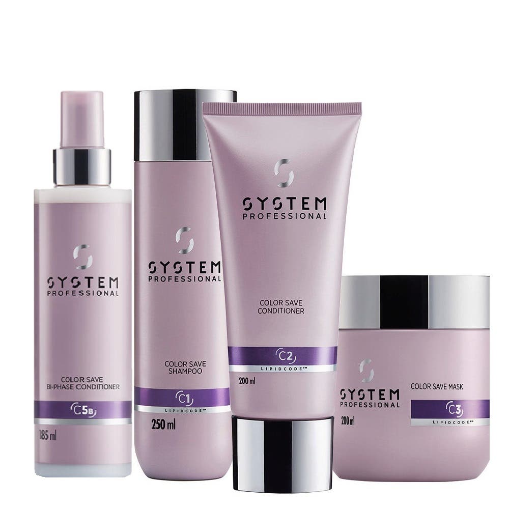 System Professional Color Save Quad Kit Shampoo, Moisturiser, Mask & Bi-Phase Leave-in Conditioner