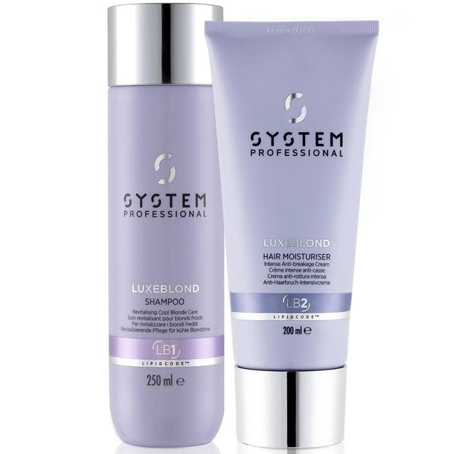 System Professional LuxeBlond Shampoo 250ml & Hair Moisturiser 200ml Duo
