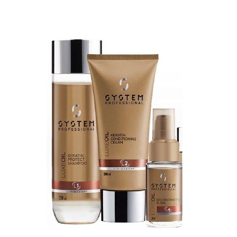 System Professional LuxeOil Trio Kit Shampoo, Conditioner & Reconstructive Elixir 30ml