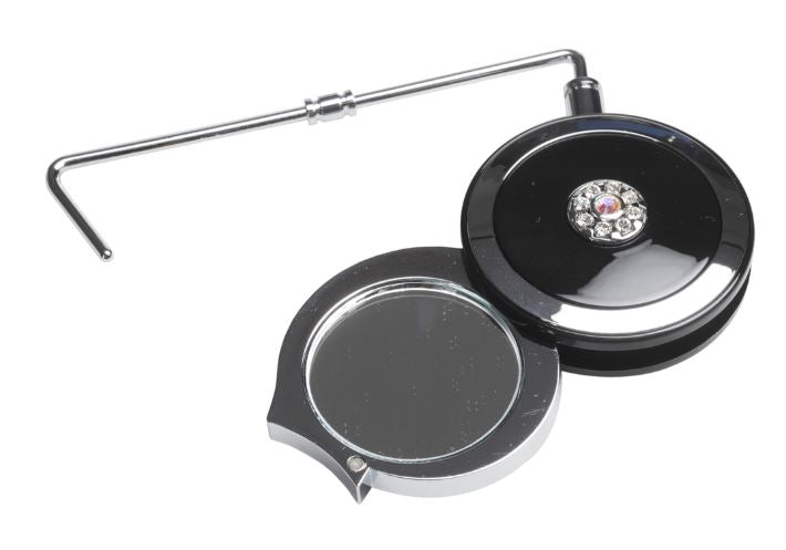Taylor Madison Compact Mirror with Purse Hanger - Black