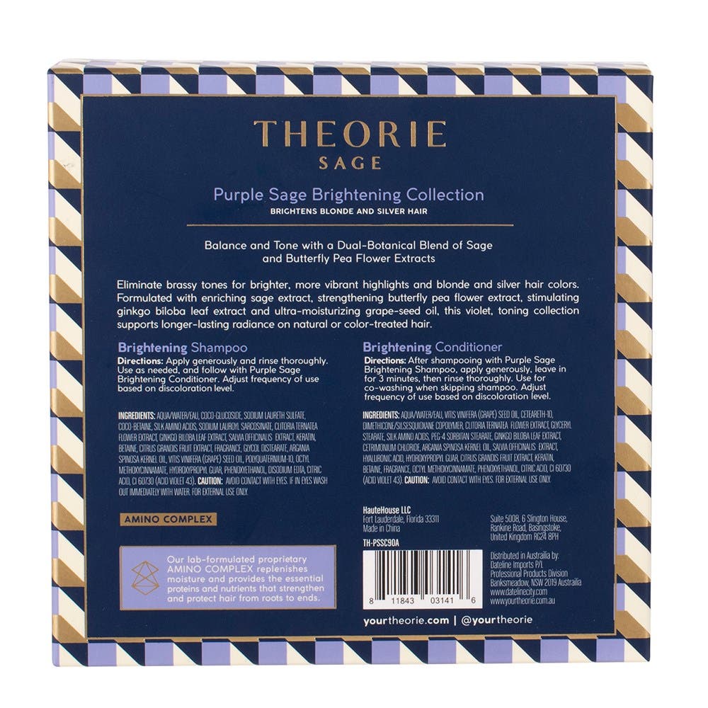 Theorie Purple Sage Brightening Shampoo and Conditioner Travel Duo 90ml