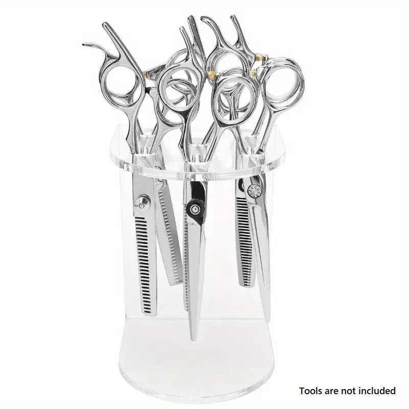 Transparent Self Standing Scissors Holder/Display Rack Salon - 6 Holes