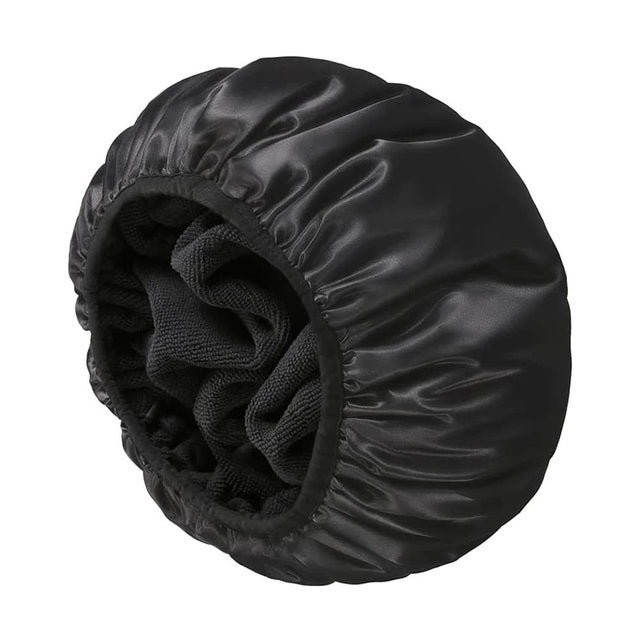 Triple Layer Large Shower Cap - Black