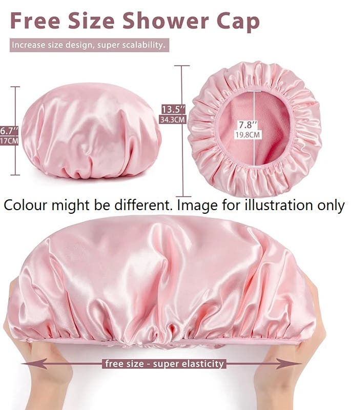 Triple Layer Large Shower Cap - Black