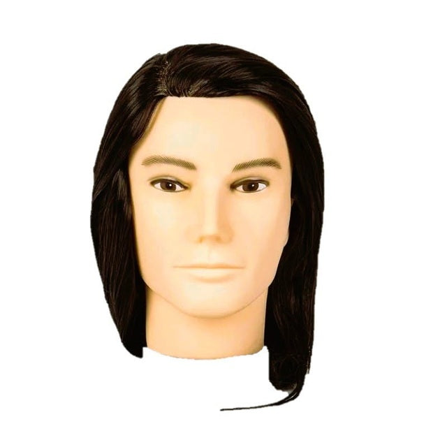Tristan SSS 100% Human Hair Male Mannequin Head Black Hair No Beard