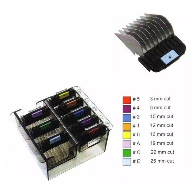 WAHL 1-8 Metal Comb/Stainless Steel Attachment Comb Set For KM2/5/10/SS/KMC+ KM Supera