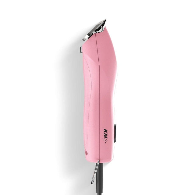 WAHL KM2+ Clipper Upgraded Motor Two-Speed Professional Corded Pet – Pink + 1-4 Stainless Steel Combs and Wooden Brief Case