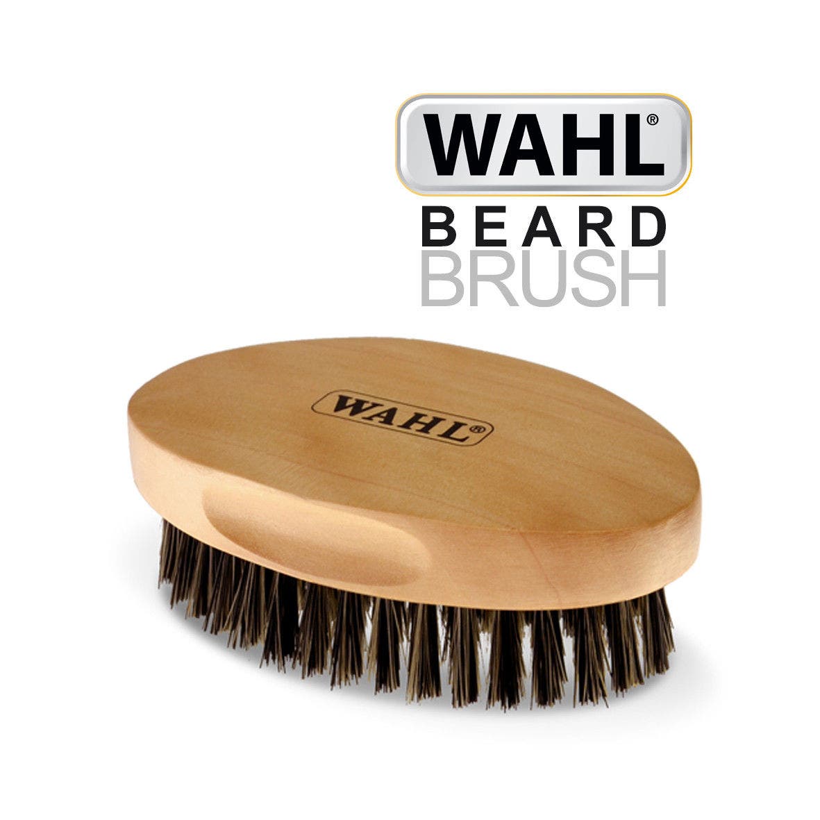 WAHL Oval BEARD Military Brush Nylon & Boar Bristles w/ Ergonomic Wooden Handle