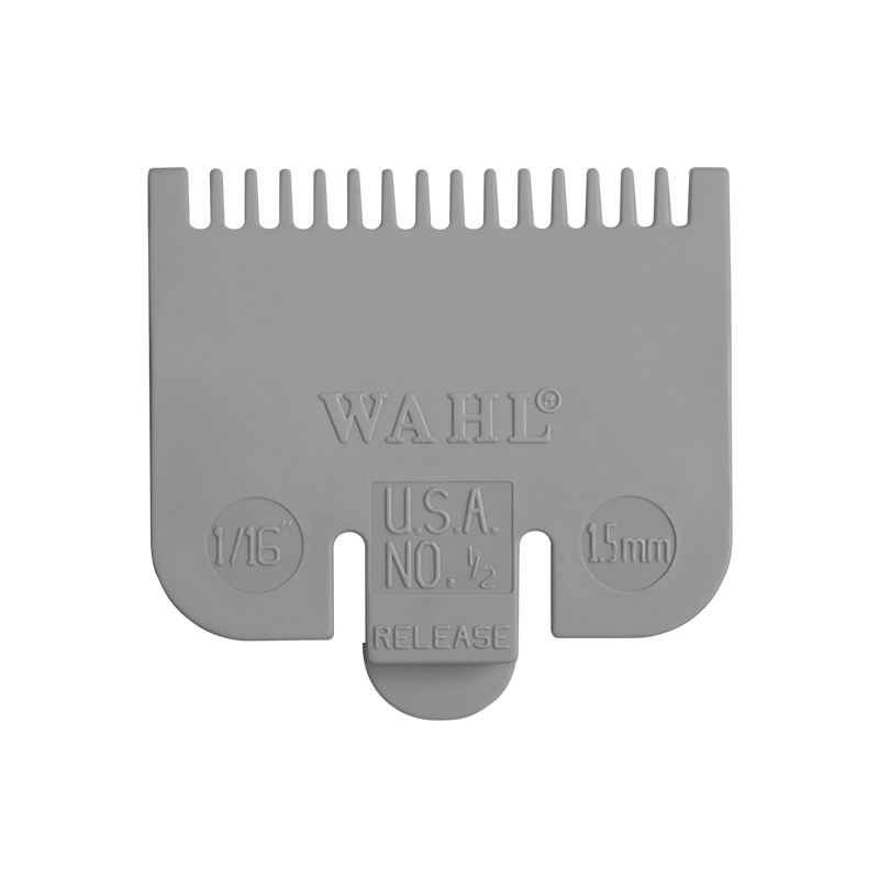 Gray Wahl #1/2 clipper attachment guide comb, 1/16 inch or 1.5mm cutting length
