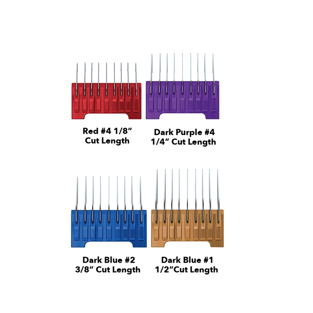 Wahl 5in1 Stainless Steel Attachment Guides / Combs 4PK #1, #2, #3, #4