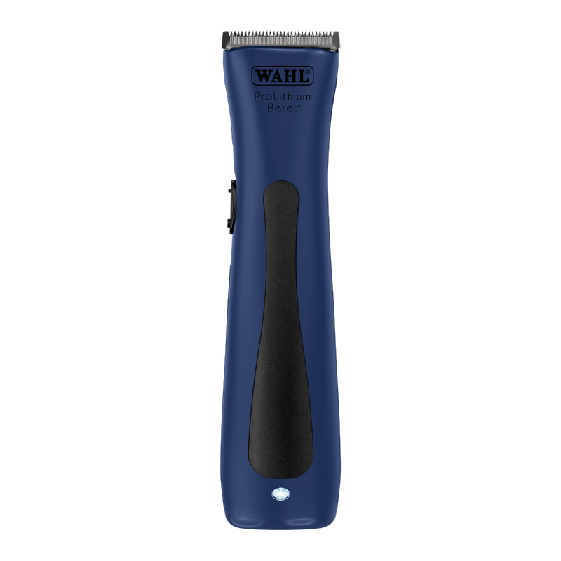 Front view of Wahl Beret ProLithium cordless trimmer in limited edition blue