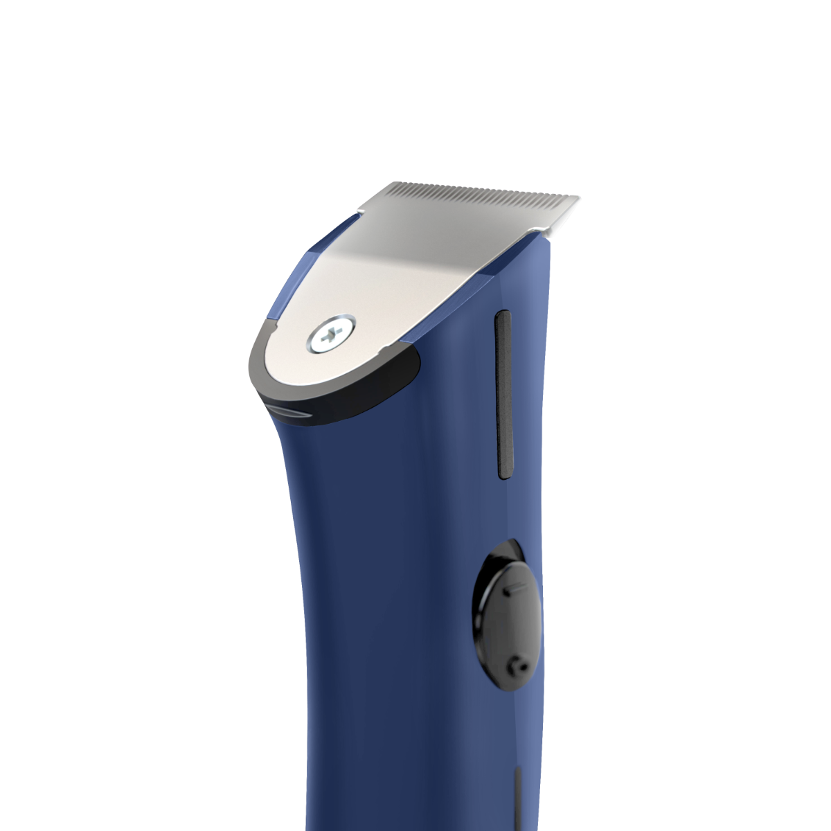 Close-up of Wahl Beret blue trimmer head with stainless steel blade