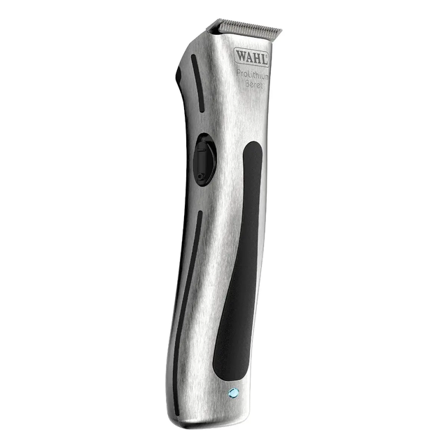 Side view of Wahl Beret ProLithium silver cordless trimmer with slim ergonomic body