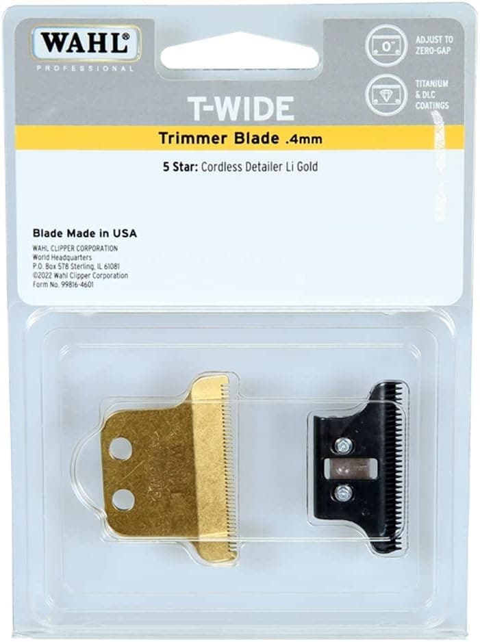 Wahl DLC Gold Detailer Double T-Wide Blade Set 2215-708