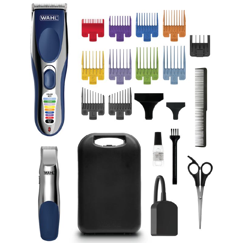 Wahl Hair Clipper Color Pro Cord/Cordless Combo 23 Piece Kit + Cordless Trimmer WA9649-2012