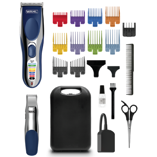 Wahl Hair Clipper Color Pro Cord/Cordless Combo 23 Piece Kit + Cordless Trimmer WA9649-2012