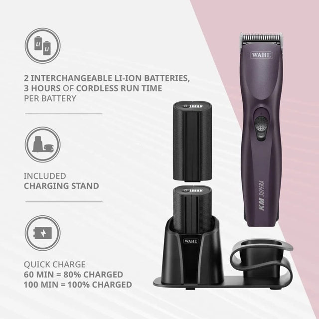 Wahl KM Supera Cordless Professional Animal Clipper - Burgundy