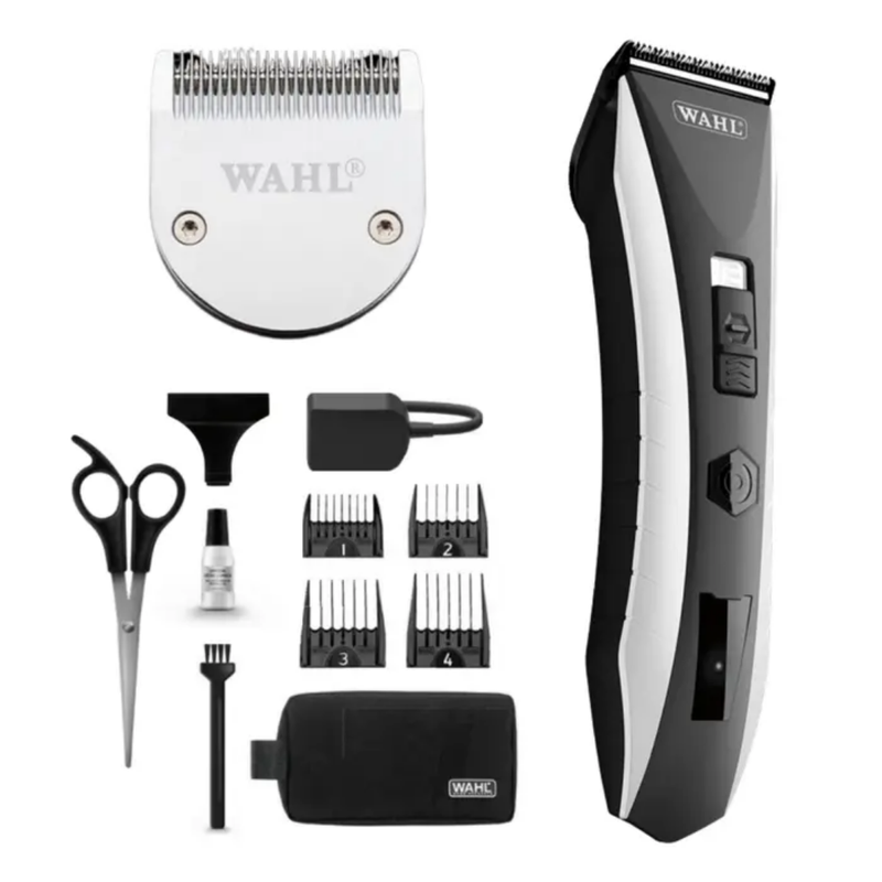 Wahl Lithium Ion Dog Clipper Essential Combo - 9 Pieces Pack in Wooden Case P-ANI-CM01