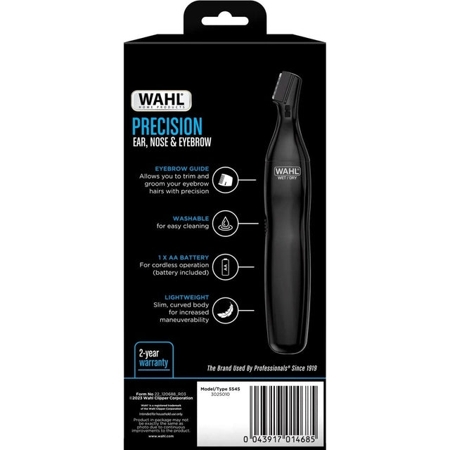 Wahl Precision Ear, Nose & Eyebrow Battery Trimmer 3025010