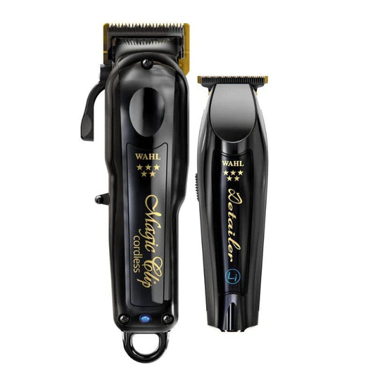 Wahl Professional 5 Star Cordless Barber Combo - Black Magic Clip & Black Li Detailer
