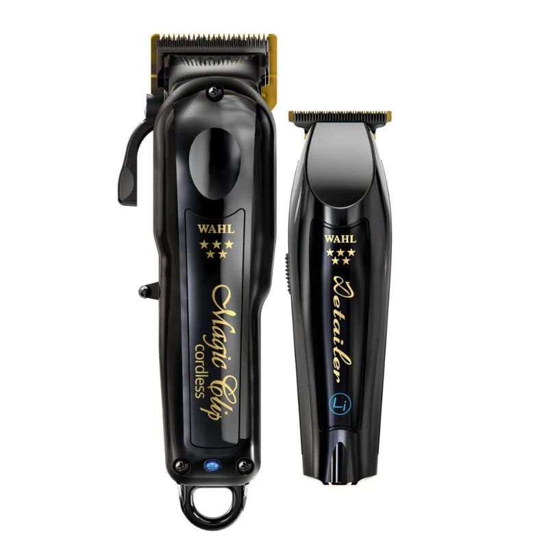 Wahl Professional 5 Star Cordless Barber Combo - Black Magic Clip & Black Li Detailer