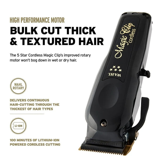 Wahl Professional 5 Star Cordless Barber Combo - Black Magic Clip & Black Li Detailer
