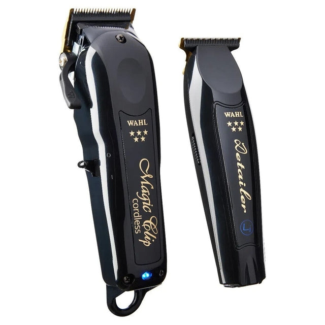 Wahl Professional 5 Star Cordless Barber Combo - Black Magic Clip & Black Li Detailer
