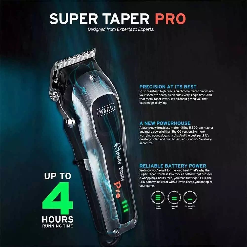Wahl Professional Cord/Cordless Super Taper Pro Hair Clipper 3027016