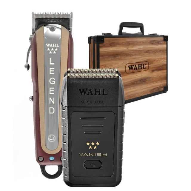 Wahl Professional Cordless Legend + Vanish Shaver Combo + Free Wooden Look Tool Case