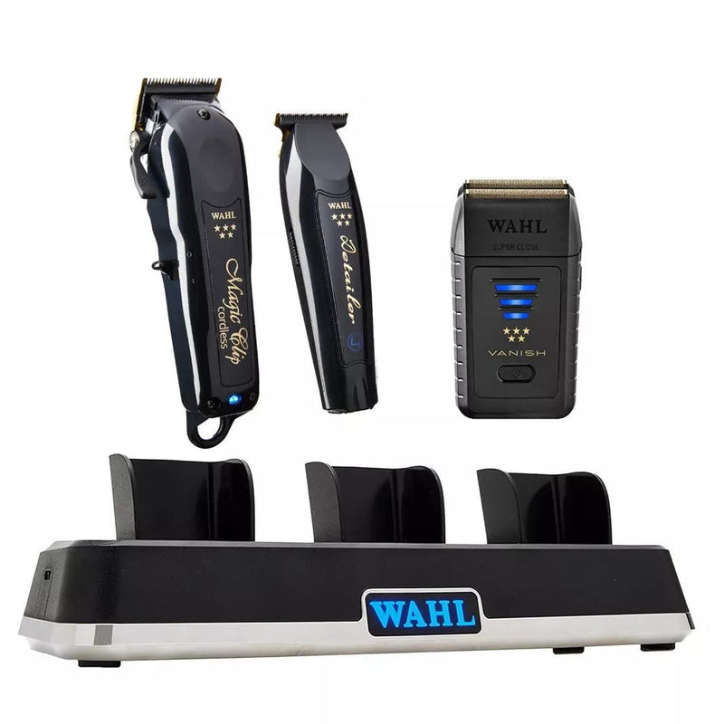 Wahl Professional Cordless Magic Clipper + Detailer Li + Vanish + Power Station