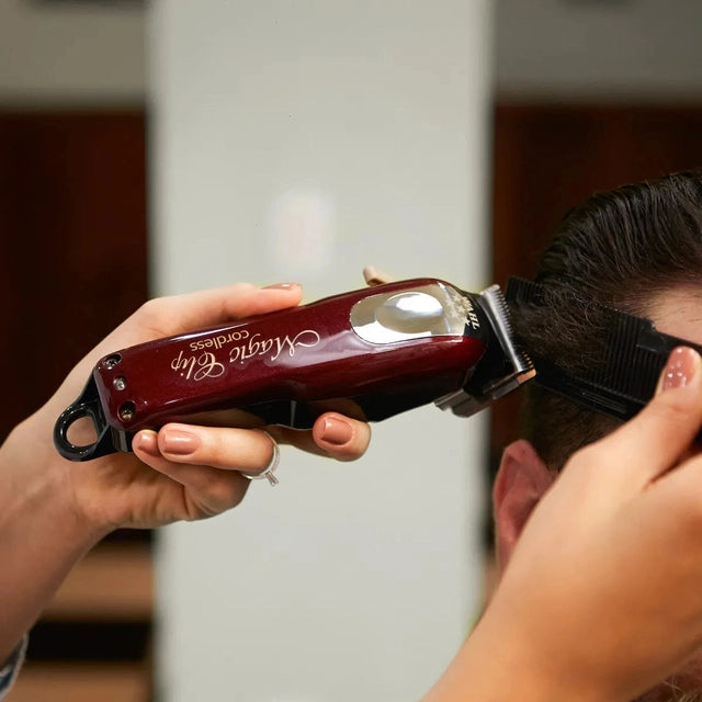 Wahl Professional Magic Clip Burgundy + A-Lign Trimmer Combo + Free Grey Backpack