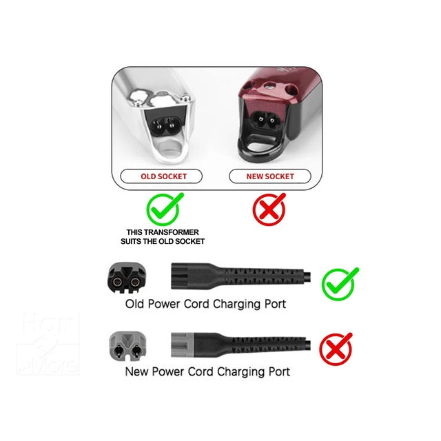 Wahl Replacement Charger ZD018B040200 4.0v Female Black Tip Cordless Clippers 97225-100