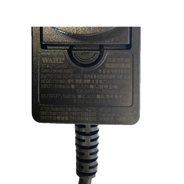 Wahl Replacement Charger ZD018B050200 5.0v Female Grey Tip Cordless Taper, Magic, Senior, Detailer Li