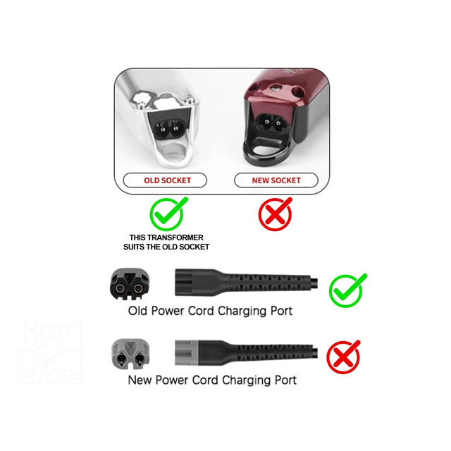 Wahl Replacement Charger ZD018B050200 5.0v Female Grey Tip Cordless Taper, Magic, Senior, Detailer Li
